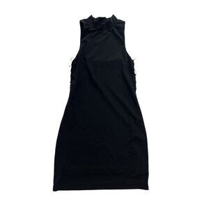 Alexander Wang.T Mock Neck Dress Side Lace Detail in Black